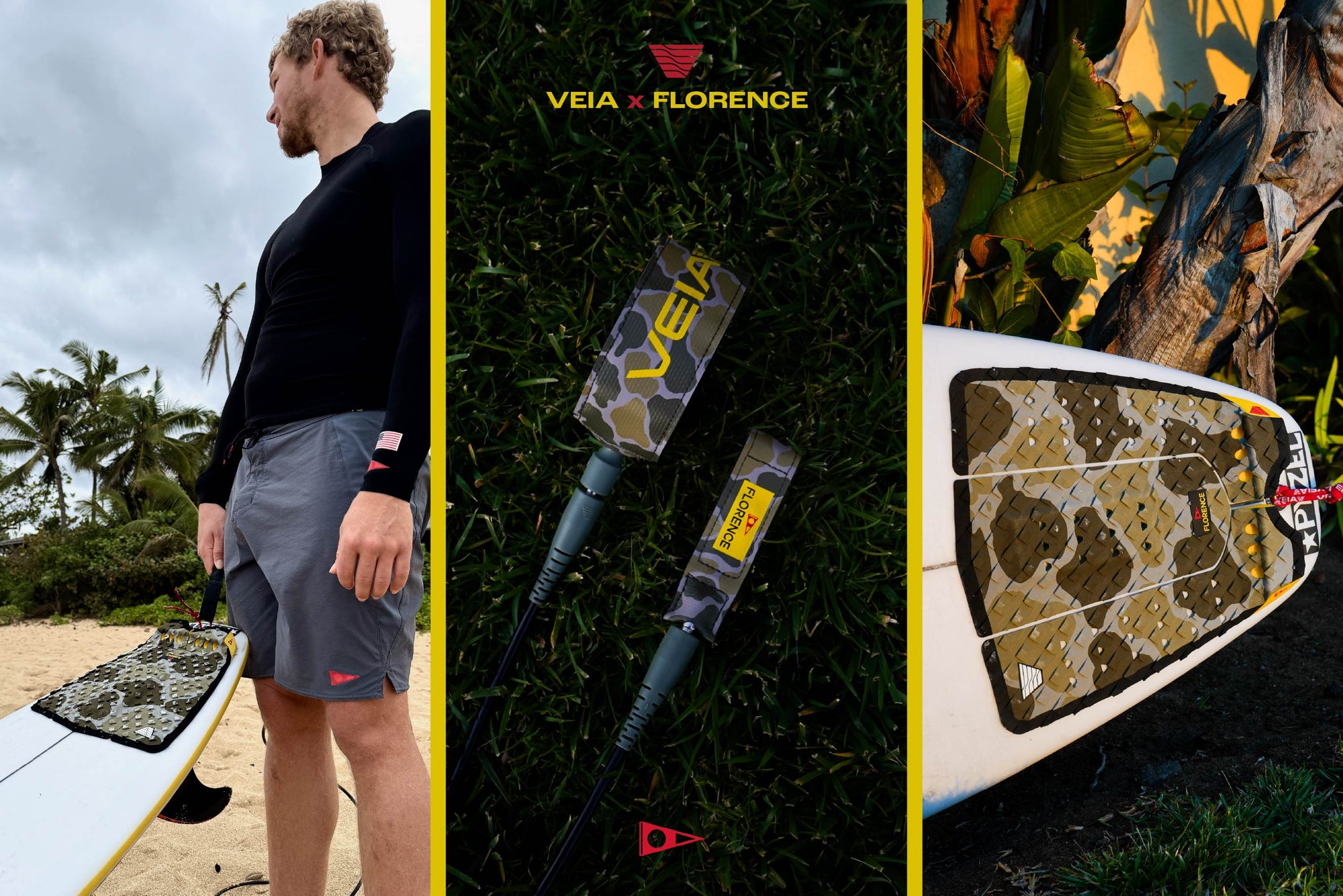 Florence Marine X and VEIA Supplies Collaborate on Surf Traction & Leashes